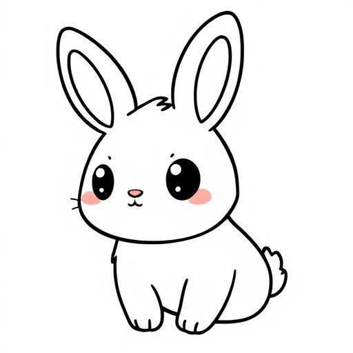 Coniglio kawaii disegno da colorare
