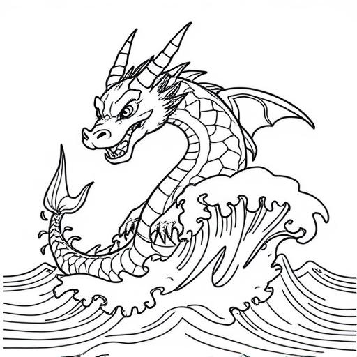 Drago acqua disegno da colorare