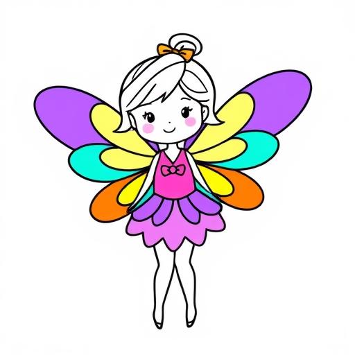 Fata arcobaleno disegno da colorare