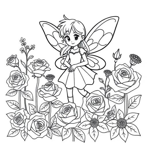 Fata giardino disegno da colorare