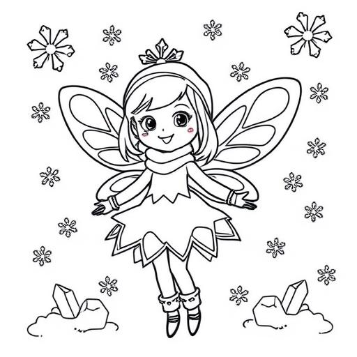 Fata neve disegno da colorare
