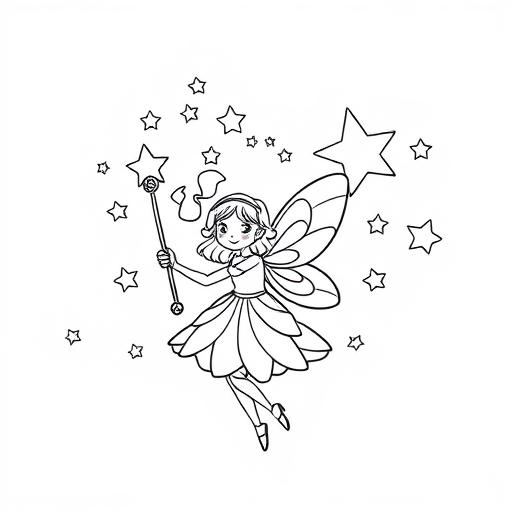 Fata stelle disegno da colorare