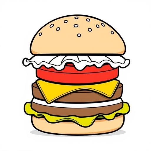 Hamburger disegno da colorare