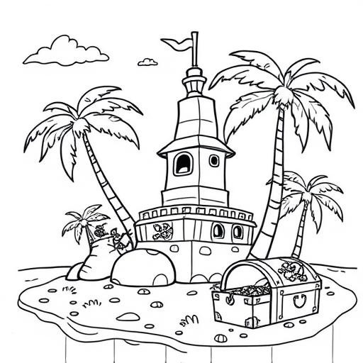 Isola pirata disegno da colorare