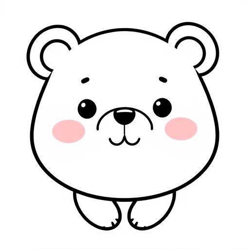 Orso kawaii disegno da colorare