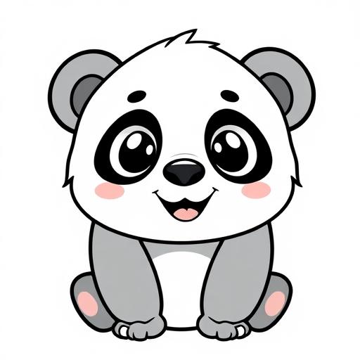 Panda kawaii disegno da colorare