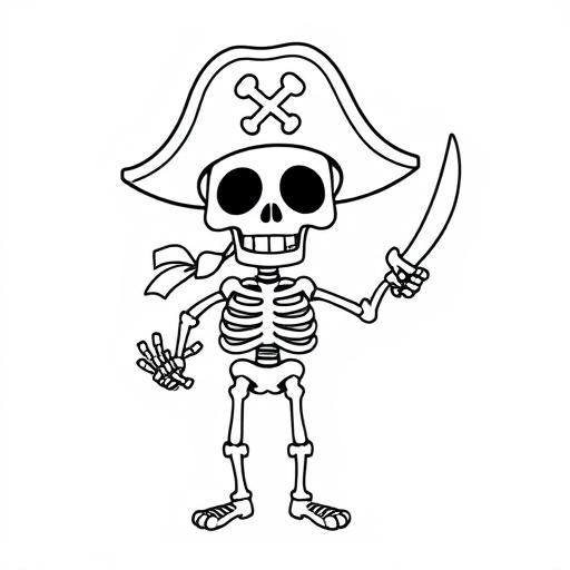 Scheletro pirata disegno da colorare