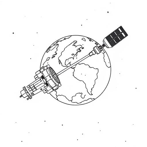 Stazione spaziale disegno da colorare