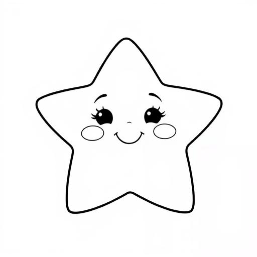 Stella kawaii disegno da colorare