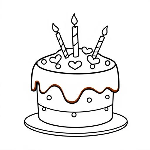 Torta cioccolato disegno da colorare