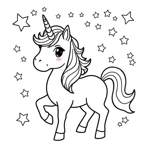 Disegno da colorare unicorno